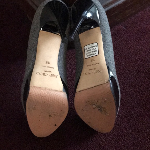 ❤️JIMMY CHOO COSMIC GREY FLANNEL PUMP - Picture 7 of 8